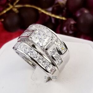 NEW 925 STERLING SILVER ENGAGEMENT DIAMOND SET RING